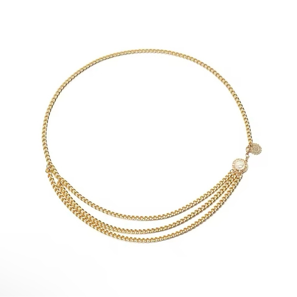 Boho Sunflower Multilayer Chain Gold Belt - Picture 4 of 5